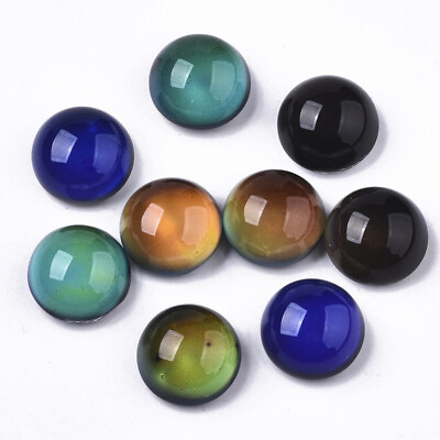 #ad 100Pcs Half Round Dome Color Change with Temperature Translucent Glass Cabochons $14.13