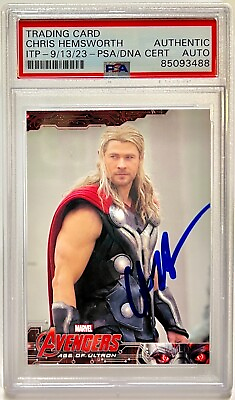 #ad 2015 Upper Deck Signed Chris Hemsworth Thor Marvel Avengers #6 PSA DNA Auto $449.00