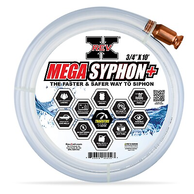 #ad REV X Mega Syphon Plus Extra Long 3 4quot; x 10#x27; Shaker Siphon for Gas or Water $23.95