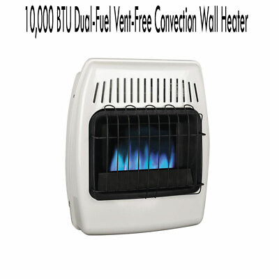 10000 BTU White Dual Fuel Convection Vent Free Wall Heater Home Cabin Warmer $233.95