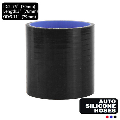 #ad Performance 2.75quot; 0 Degree Coupler Silicone Hose For Turbo Radiator Reducer BK $11.30