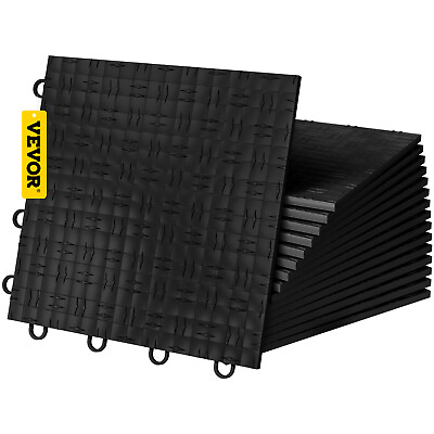 #ad VEVOR 12x12quot; 50 Pack Black Garage Flooring Tiles Interlocking Garage Trac $88.99