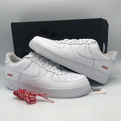 #ad Nike Air Force 1 Low Supreme White CU9225 100 Men#x27;s Size 12 Red Black Mid High I $164.99