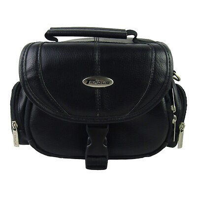 #ad Targus Black Leather Travel Camera Shoulder Crossbody Bag with Strap 10x6x5 $9.97