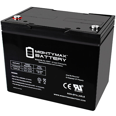 #ad Mighty Max 12V 75Ah INT Battery Replacement for Electric Rover Pack Wheelchair $159.99