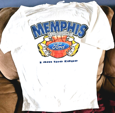 #ad MEMPHIS TIGER BASKETBALL Ford I am The Edge one sided used T shirt LARGE $9.99