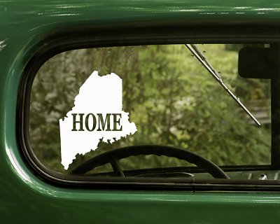 #ad 2 MAINE HOME DECALs Map Sticker For Car Truck Laptop Rv Window Bumper Boat $4.95