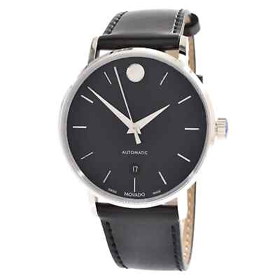 #ad MOVADO Swiss Museum Classic Black Dial Men#x27;s Leather Strap AUTOMATIC Date Watch $499.00
