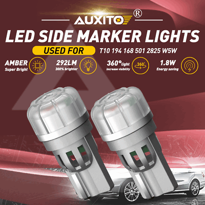 #ad LED Amber Yellow Front Side Marker Light Bulbs Side Blinker Lamp Short amp; Fit $8.99