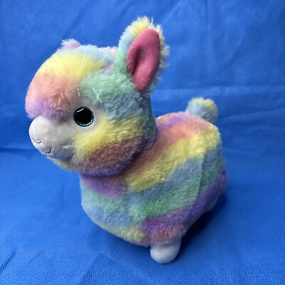 #ad Aurora Llama Plush Adorable Soft Cuddly Stuffed Animal Multicolor Rainbow $8.60