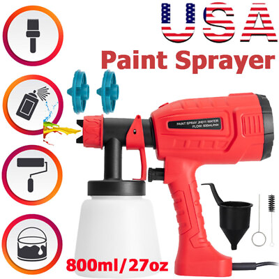 #ad 800W Electric Spray Gun Paint Sprayer Painter 800ml Handheld Painting Tools 220V $29.99
