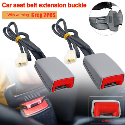 #ad 2x Car Driver Front Seat Belt Buckle Socket Plug Clip Connector w Warning Cable $21.99