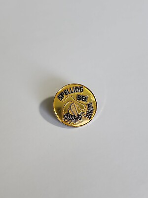 #ad Spelling Bee Whiz Lapel Pin Gold Color Metal $9.00