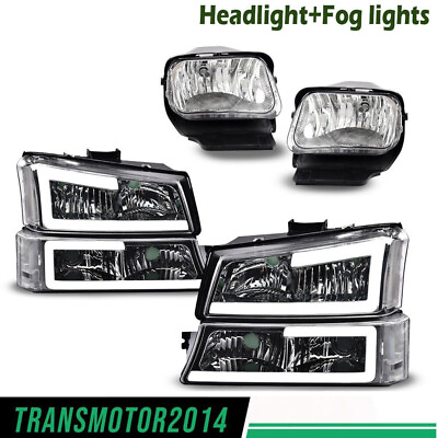 #ad Fit For 03 06 Chevy Silverado Avalanche LED DRL Clear HeadlightsFog Lights New $108.76