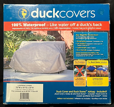#ad Duck Covers 70 in. Patio Loveseat Cover with Duck Dome Airbag NEW Waterproof $45.87
