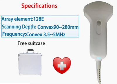 #ad WiFi Color Ultrasound Probe 128 elements Convex 3.5 5Mhz Andriod iOS Windows $1500.00