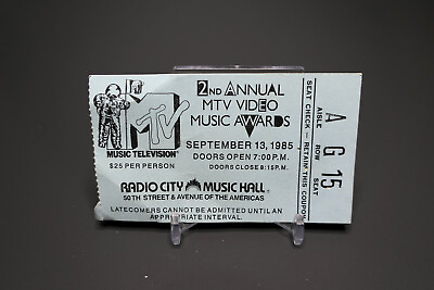 #ad 1985 MTV VIDEO MUSIC AWARDS TICKET RADIO CITY PLUS AFTER PARTY TICKET $500.00