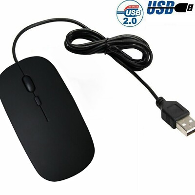 #ad Wired USB 2.0 Optical Scroll Wheel Mouse for PC Laptop Notebook Desktop 1600 Dpi $4.99