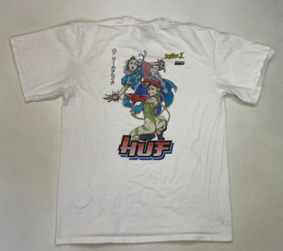 #ad HUF Street Fighter Graphic T shirt Men Adult Medium White $16.95
