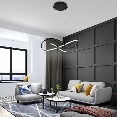#ad Modern Line Pendant Light Circular Ring Chandelier Dimmable Ceiling Hanging Lamp $46.55