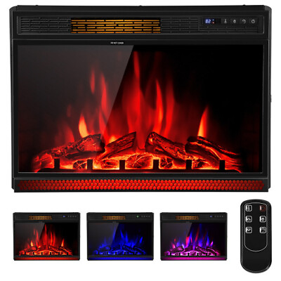 #ad 28quot; Fireplace Electric Insert Heater Freestanding Tempered Glass Flame W Remote $218.97