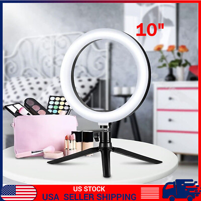 #ad 10quot; Selfie Ring Light with Tripod Stand Phone Holderamp;Remote for iPhone Android $9.90