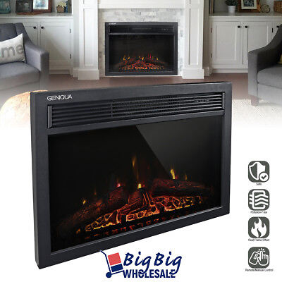 #ad 1400W 23quot; Freestanding Electric Fireplace Insert Heater Adjustable Flame Remote $119.99