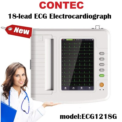 #ad Color Digital ECG EKG Machine Electrocardiograph Portable 18 LeadsSoftware $1299.00