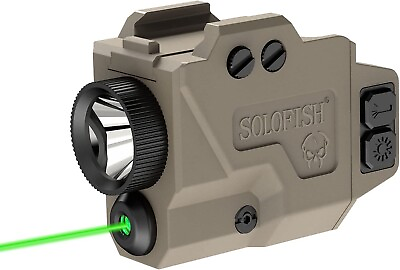 #ad SOLOFISH 650 Lumen Flashlight amp; Green Laser Sight Pistol Magnetic Rechargeable $31.99