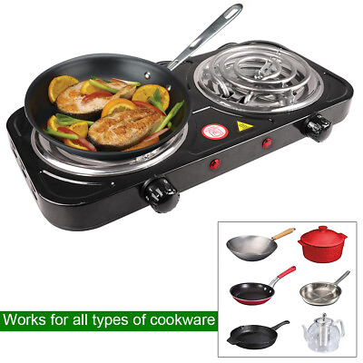 #ad 2000W Portable Electric Double Burner Hot Plate Kitchen Cooktop Cooking Stove $23.98