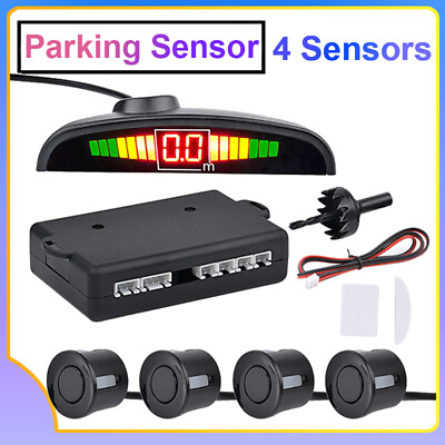 #ad 4 Parking Sensors LED Car Auto Backup Reverse Rear Radar System Alert Alarm Kit $11.95