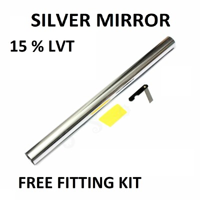 #ad 6M x 50cm Car Auto Van Chrome Silver Window Tint Film OneWay Mirror Tinting Foil GBP 11.39