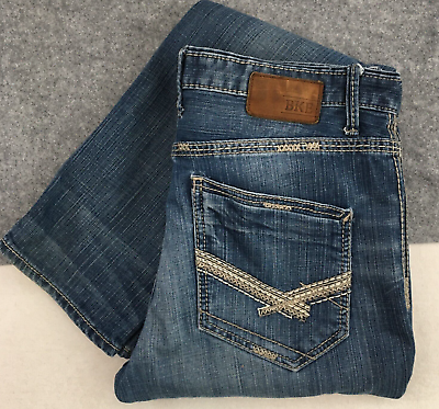 #ad #ad BKE Asher Mens Jeans Size 36x34 Slim Straight Blue Denim Cotton Stretch $34.95