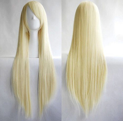 #ad Hot Sexy 80cm Long Straight Wig Fashion Cosplay Costume Anime Hair Full Wig Hair $14.99
