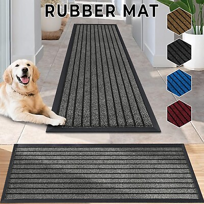 #ad Non Slip Door Mat Outside Rubber Mats Heavy Duty Washable Rugs Large Runner Rug GBP 18.89