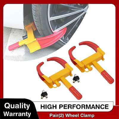 #ad 2X Anti Theft Wheel Lock Clamp Boot Tire Claw Trailer for Auto Car Truck Towing $42.99