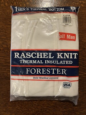 #ad VTG Sealed Deadstock Forester Raschel Knit Thermal Bottoms USA Tall Man XL $30.00