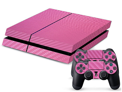 #ad Sony PS4 PLAYSTATION 4 Skin Design Sticker Protector Set Pink Aluminium Motif $20.25