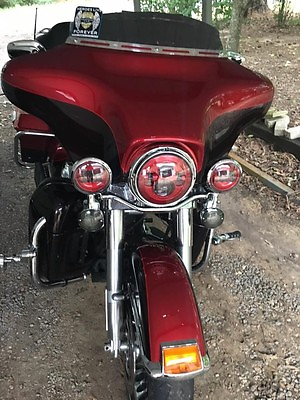 #ad 7quot; RED LED Daymaker Headlight with 4.5quot; Fog Auxiliary Lights Harley Davidson $299.99