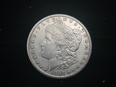 #ad 1897 S Morgan Silver Dollar AU UNC Details Old Clean Better Date See Pics $79.95