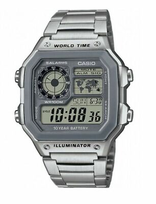 #ad #ad Casio AE1200WHD 7AV Chronograph Watch Illuminator 5 Alarms World Time NEW $32.87