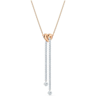 #ad Swarovski Women#x27;s Necklace Lifelong Heart Rose Gold and Silver Tone 5517952 $59.00