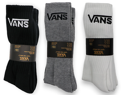 #ad VANS Socks Large 3 Pairs Classic Off the Wall Cotton Crew Socks $14.99