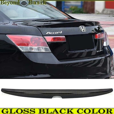 #ad 2008 2012 Honda Accord 4 Door Sedan Factory Style Spoiler Trunk Wing GLOSS BLACK $52.45