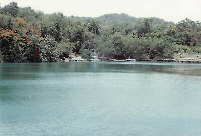 #ad Vintage 70s Color Photo 1970s Jamaica Beautiful Lake Water Scenery #2 $4.00