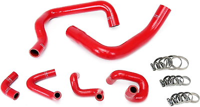 #ad 57 1010 RED Red Silicone Radiator Coolant Heater Hose Kit $271.99