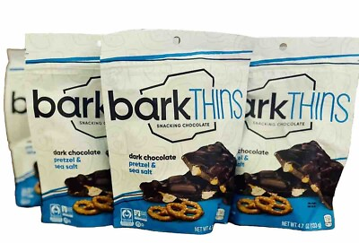 #ad 5 Bags Of Bark Thins Snacking Dark Chocolate Pretzel with Sea Salt 11 24 23oz $49.99