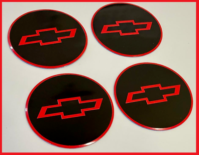#ad #ad 4pcs CHEVY Emblem Badge RALLY WHEEL CENTER HUB CAPS#x27; LOGO STICKERS RED BLACK $19.99