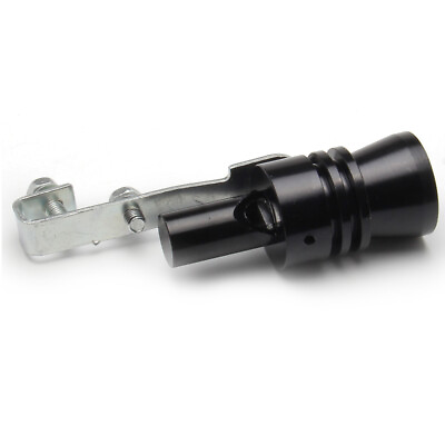 #ad Aluminum Black Turbo Sound Exhaust Muffler Pipe Whistle Blow off Simulator XL $5.99