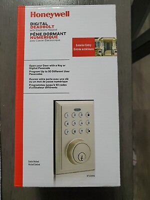 #ad Honeywell Digital Deadbolt Door Lock with Electronic Keypad Satin Nickel NIB $39.95